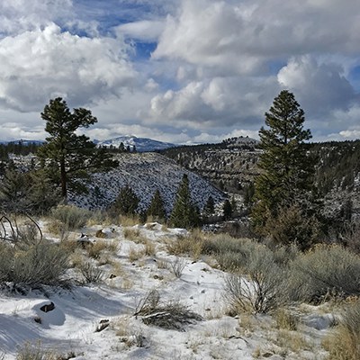 A snowy view from Whychus Canyon Preserve. Photo: Joan Amero.