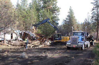 Structure removal at Aspen Hollow. Photo: Land Trust.