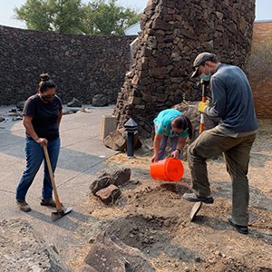 Museum at Warm Springs staff and Land Trust staff help plant a new monarch garden. Photo: Land Trust.