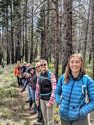 Hikers explore Skyline Forest. Photo: Greg Johnson.