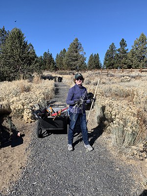 Trail Steward Jan Hodgers helps take care of Camp Polk Meadow Preserve. Photo: Land Trust.