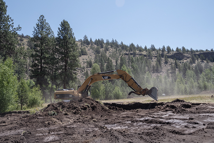 Floodplain shaping during the stream restoration at Rimrock Ranch. Photo: Rick Dingus.