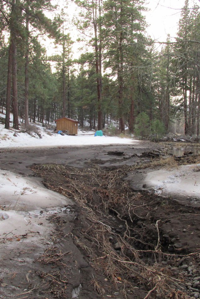 Rain-on-snow events can cause flooding, which leads to erosion. Photo: Land Trust.