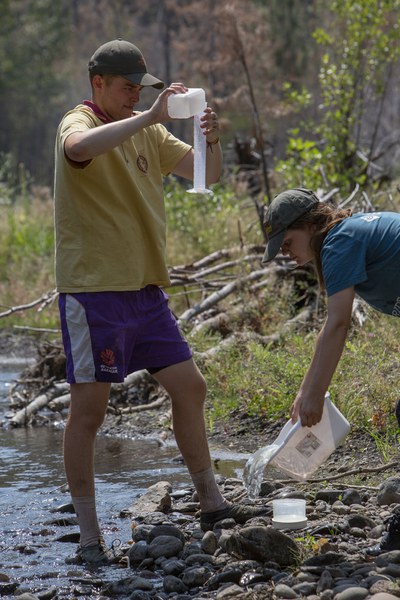 Students monitor stream quality and test for pollutants at Whychus Canyon Preserve. Photo: Jay Mather.