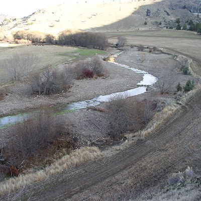 Trout Creek immediately after heavy equipment restored it. Photo: ODFW.