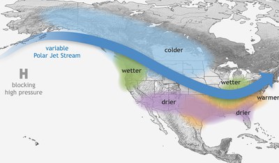 La Niña forecast map. Graphic: NOAA.