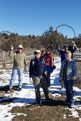 Volunteers remove fencing at Priday Ranch. Photo: Rocky Miner.