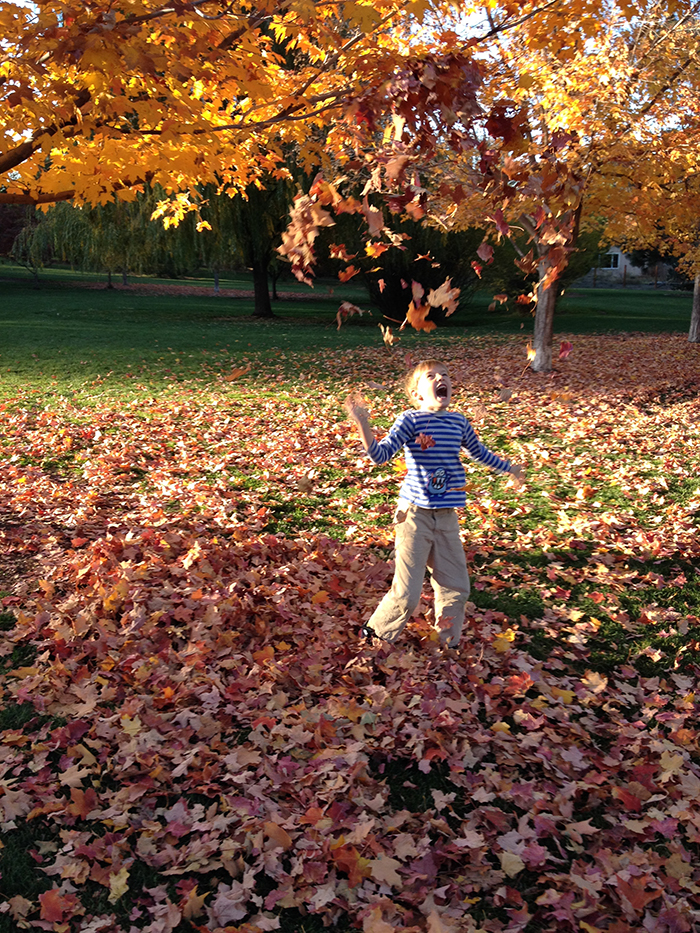 Play Falling Leaves with your kids next time you are outdoors. Photo: Sarah Mowry.