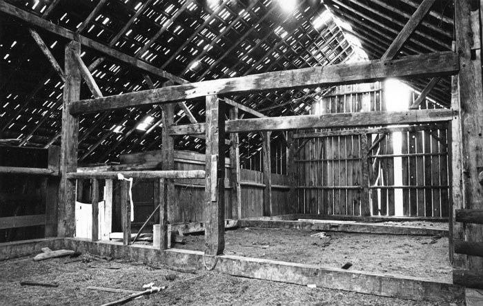 The inside of the Hindman Barn in 1972. Photo: Ed Barnum.